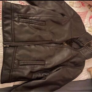 Faux Fur Leather coat